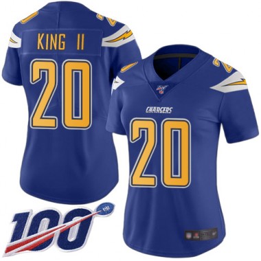 Los Angeles Chargers NFL Football Desmond King Electric Blue Jersey Women Limited 20 100th Season Rush Vapor Untouchable